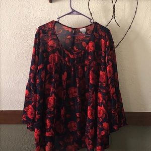 Plus Size Bell Sleeve Blouse